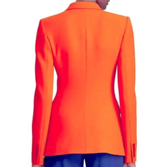 Ralph Lauren Pre-Spring ‘20 Camden Blazer in Mandarin Orange Stretch Wool Crepe - Picture 12 of 16